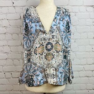 Free People Darcey Boho Print Chiffon Lined Sleeveless Tank Top